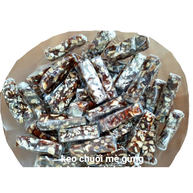 0,5Kí -Kẹo chuối mè gừng-đậu phộng dạng thanh Loại ngon