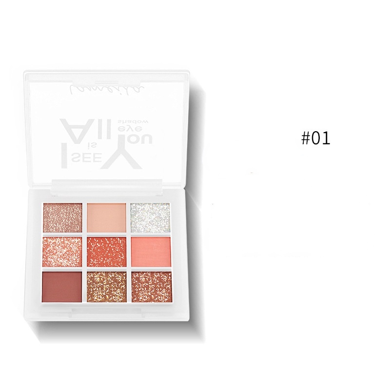 Bảng Phấn Mắt Lameila Chín Màu Sắc Hiệu Ứng Lì/ Ánh Nhũ Chống Nước Tiện Dụng