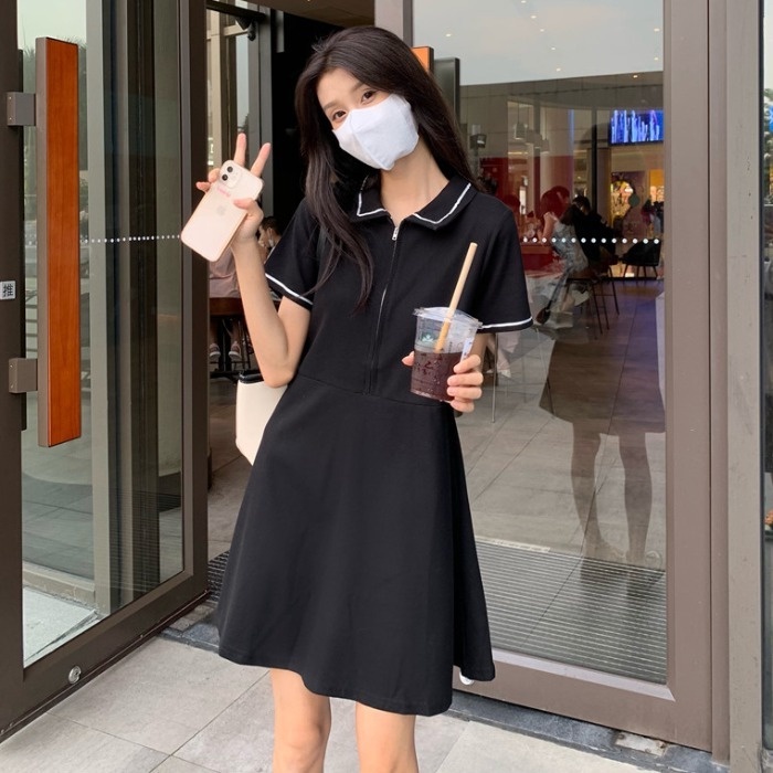 Đầm polo Perty tay ngắn thời trang mùa hè phong cách Hàn Quốc dành cho nữ