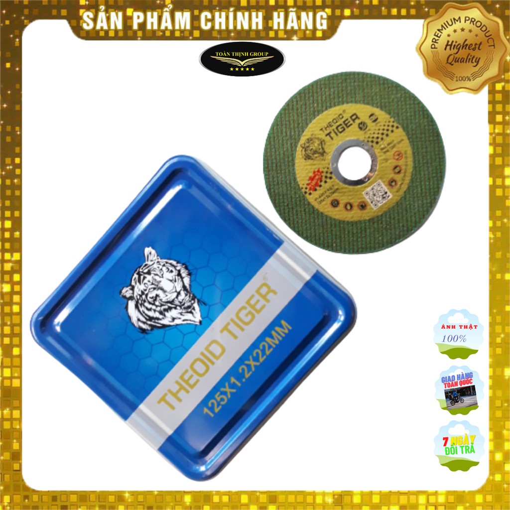 Đá Cắt Sắt, Inox Hiệu TIGER 100mm, 125mm Hàng Chính Hãng - Cắt Siêu Nhanh, Siêu Bén, Lâu Tan Đá