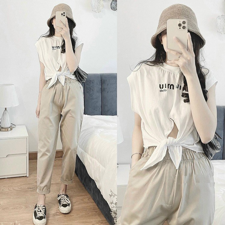 [HÀNG THIẾT KẾ CHUẨN SHOP]Set Bộ Áo Croptop Quần Thô Phong Cách,Set Bộ Đẹp Cá Tính