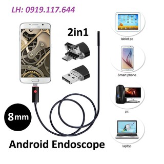(Miễn Phí Vận Chuyển) Camera nội soi siêu tiện ích đường kính 7mm - Chống nước IP67 (Đen)