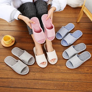 Dép đi trong nhà hở mũi kẻ nhỏ cao cấp - đế cao su