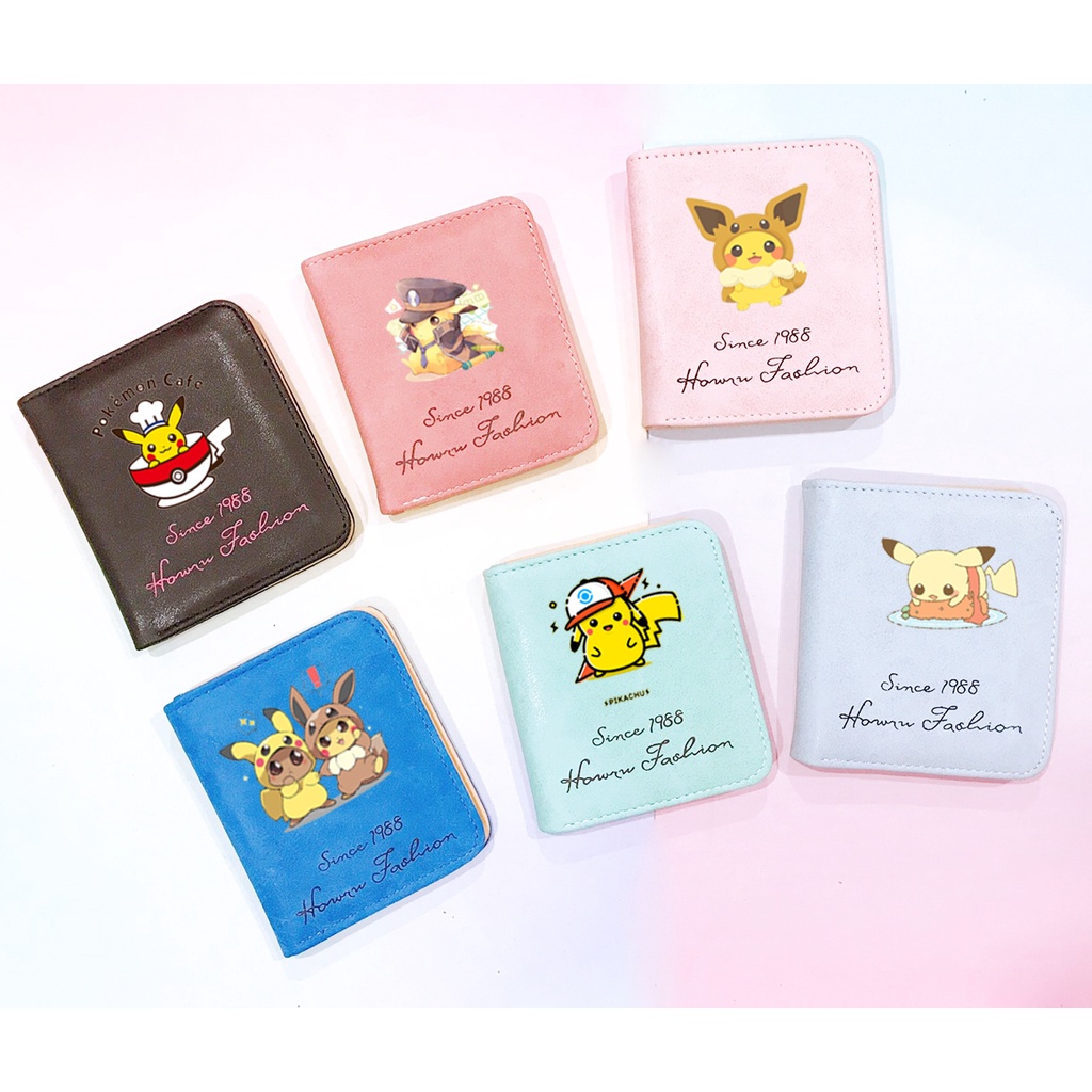 Ví chuột vàng da lộn dạng ngắn VLNI23 bóp cầm tay bóp cầm tay hoạt hình cute