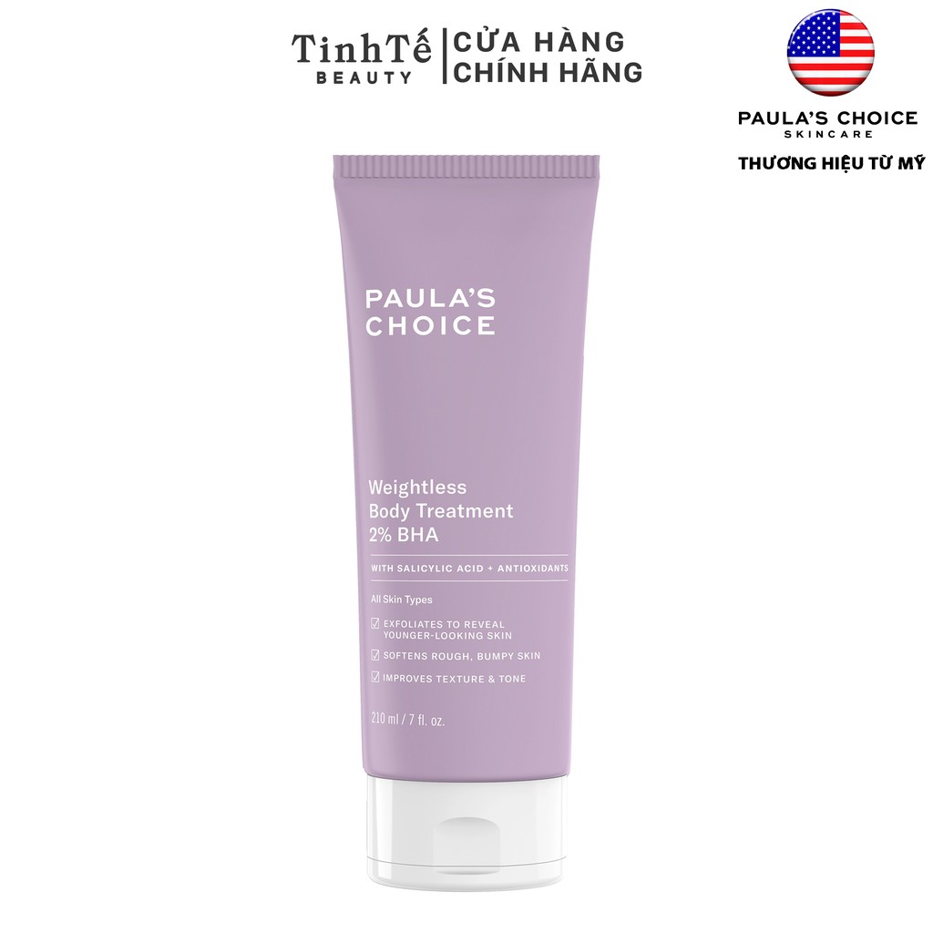 Kem dưỡng thể 2% BHA Paula's Choice RESIST WEIGHTLESS BODY TREATMENT WITH 2% BHA 210ml