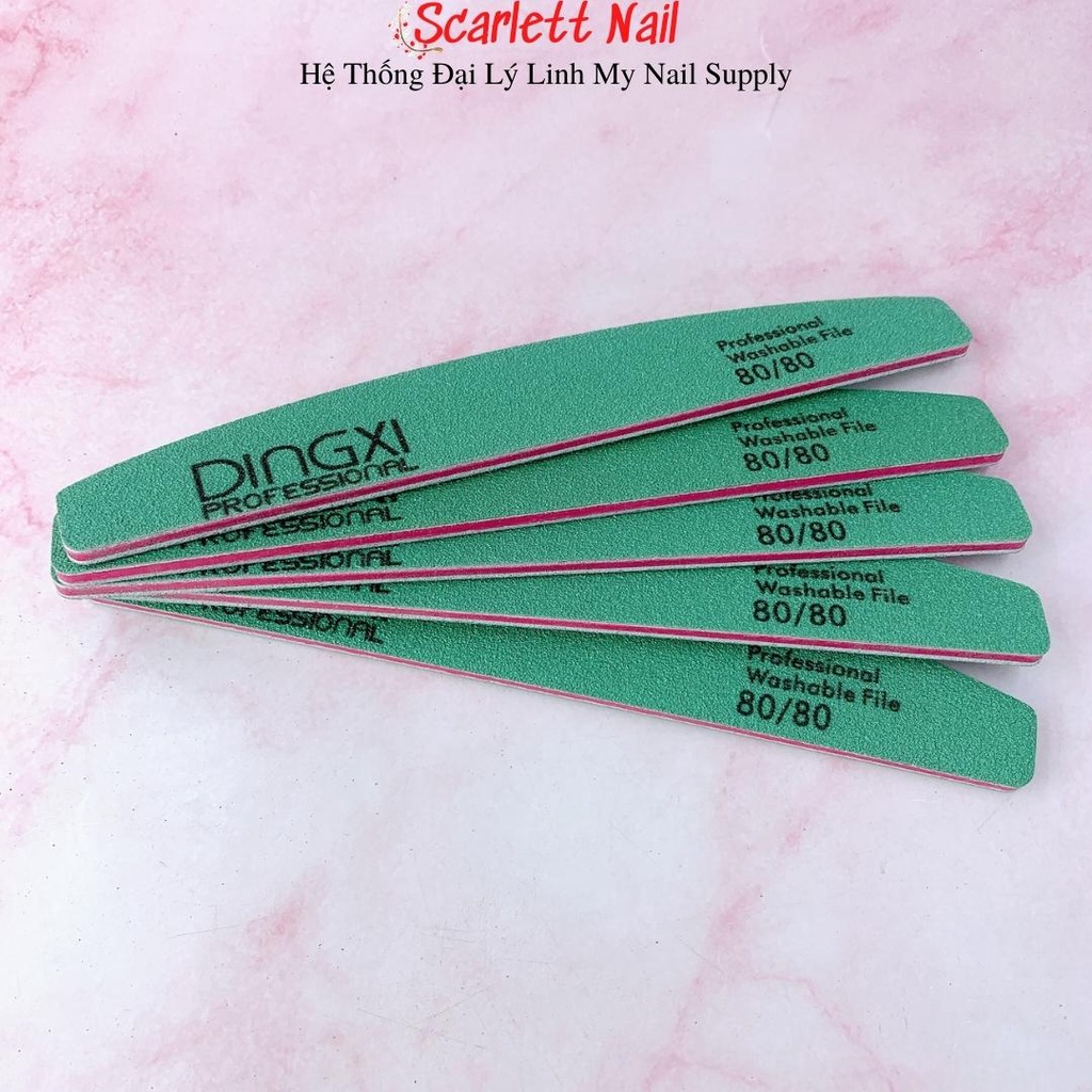Dũa Móng Tay Dingxi Xanh- Dũa Da Bò Xanh Dũa Phá Gel Phá Bột Siêu Bền Độ Nhám 80