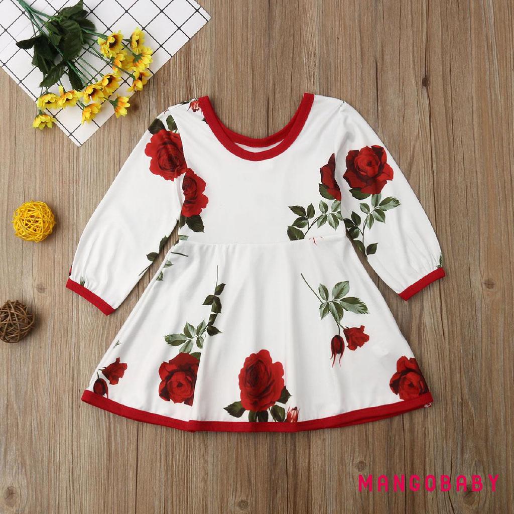 Đầm xòe công chúa đính hoa cho bé gái từ 0-8 tuổi