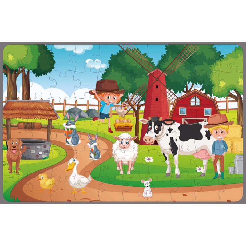 Đồ chơi xếp hình ZHAN QI TOYS 60 mảnh hình hoạt hình hỗ trợ giáo dục cho bé