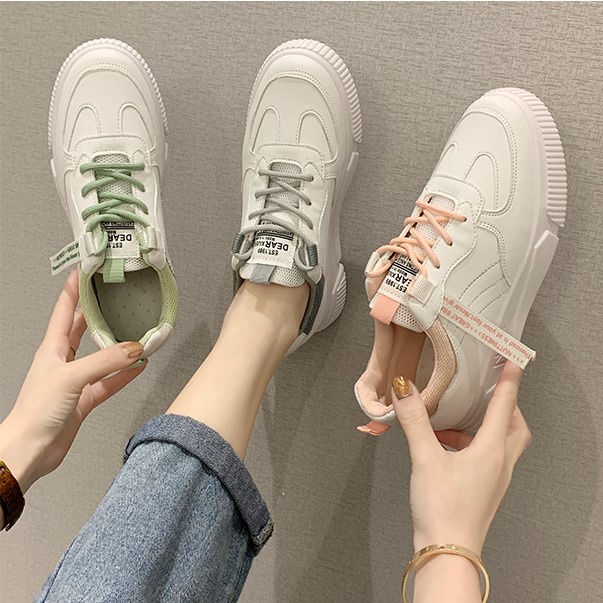 Giày thể thao nữ giá rẻ sneaker nữ màu trắng đế bằng cao cấp ulzzang - TKB-A3A3