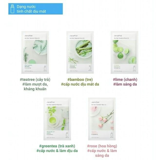 Mặt nạ giấy đắp mặt Innisfree My Real Squeeze Mask