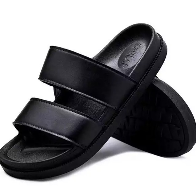 Dép sandal 2 quai đế cao su ngang cá tính màu đen đi chơi, dã ngoại, đi biển cho bạn nữ DG2meomeo