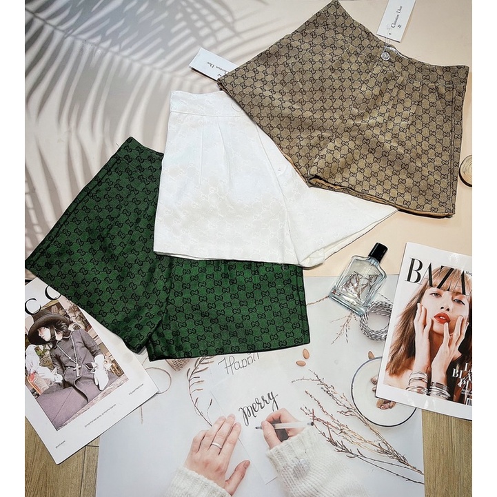 Quần Sooc Gấm GC ⚡️ẢNH THẬT 100% ⚡️ Dập Ly Đều 2 Bên , Ống Rộng Lưng Cao , Phong Cách Sành Điệu , Chất Liệu Cao Cấp