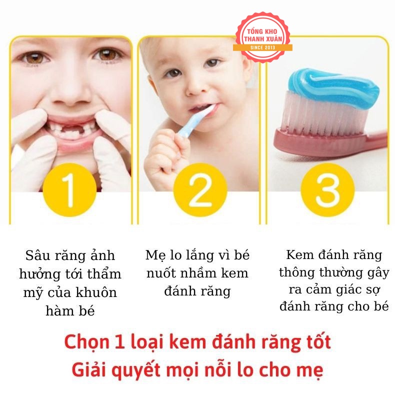 Kem Đánh Răng Cho Bé, Trẻ Em BAIMEISI Dạng Bọt Nuốt Được Chống Sâu Răng Hương Dâu và Hương Cam ❤️HÀNG CHÍNH HÃNG❤️