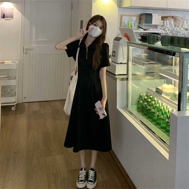 Đầm Tay Ngắn Cổ Polo Dáng Ôm Thời Trang Trẻ Trung Cho Nữ