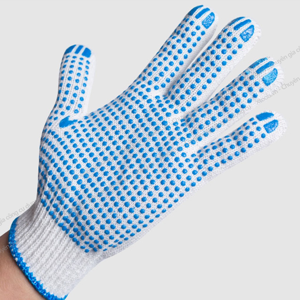 Găng tay bảo hộ lao động phủ hạt nhựa 70g bao tay bảo hộ chống trơn trượt, thao tác linh hoạt, thoáng khí, độ bền cao