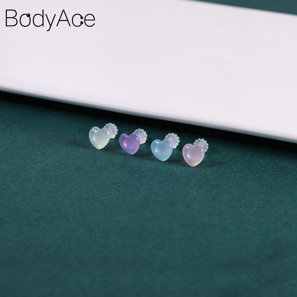 1 Đôi Khuyên Tai Nhựa Trong Suốt Hình Động Vật / Mặt Trăng / Trái Tim Dễ Thương