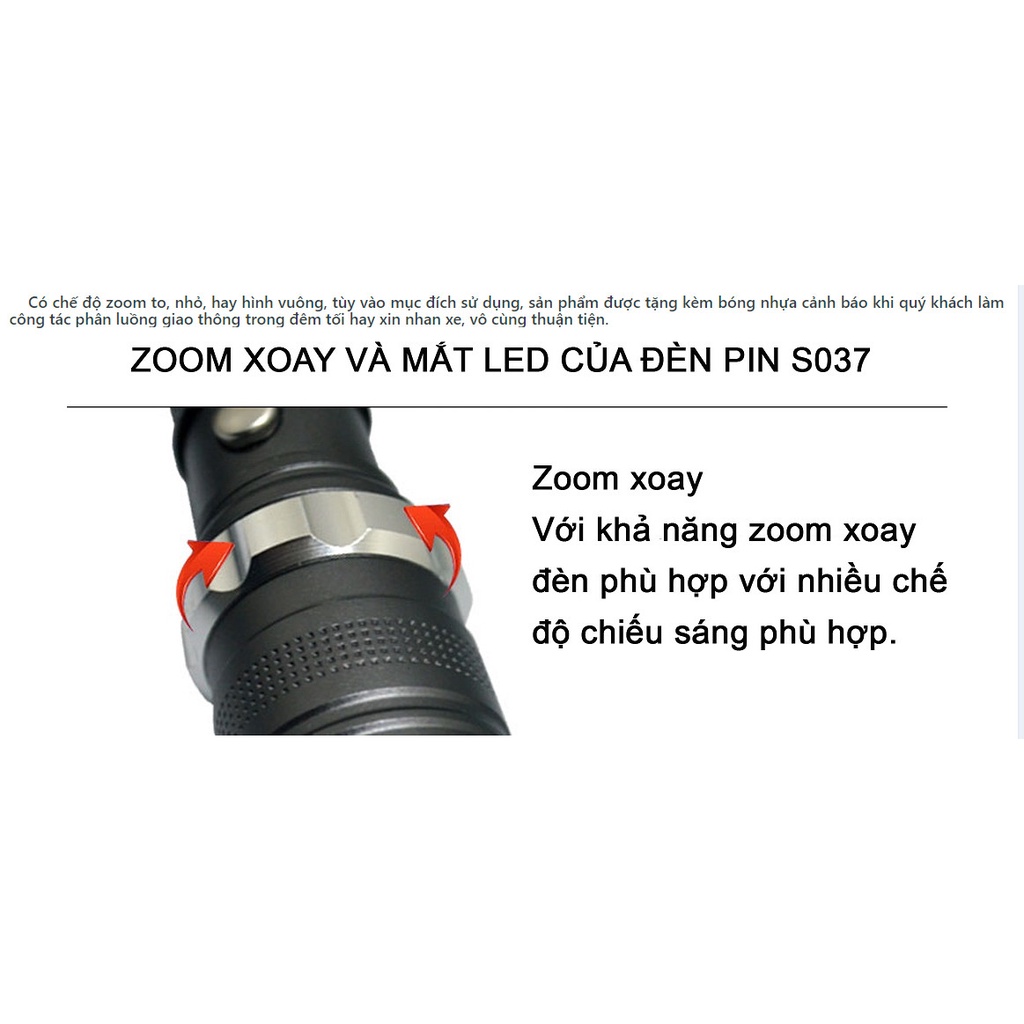 😍 Đèn pin LED cầm tay LY S037  - Tặng kèm hộp đựng cao cấp+ bóng đèn nhựa phân luồng | BigBuy360 - bigbuy360.vn
