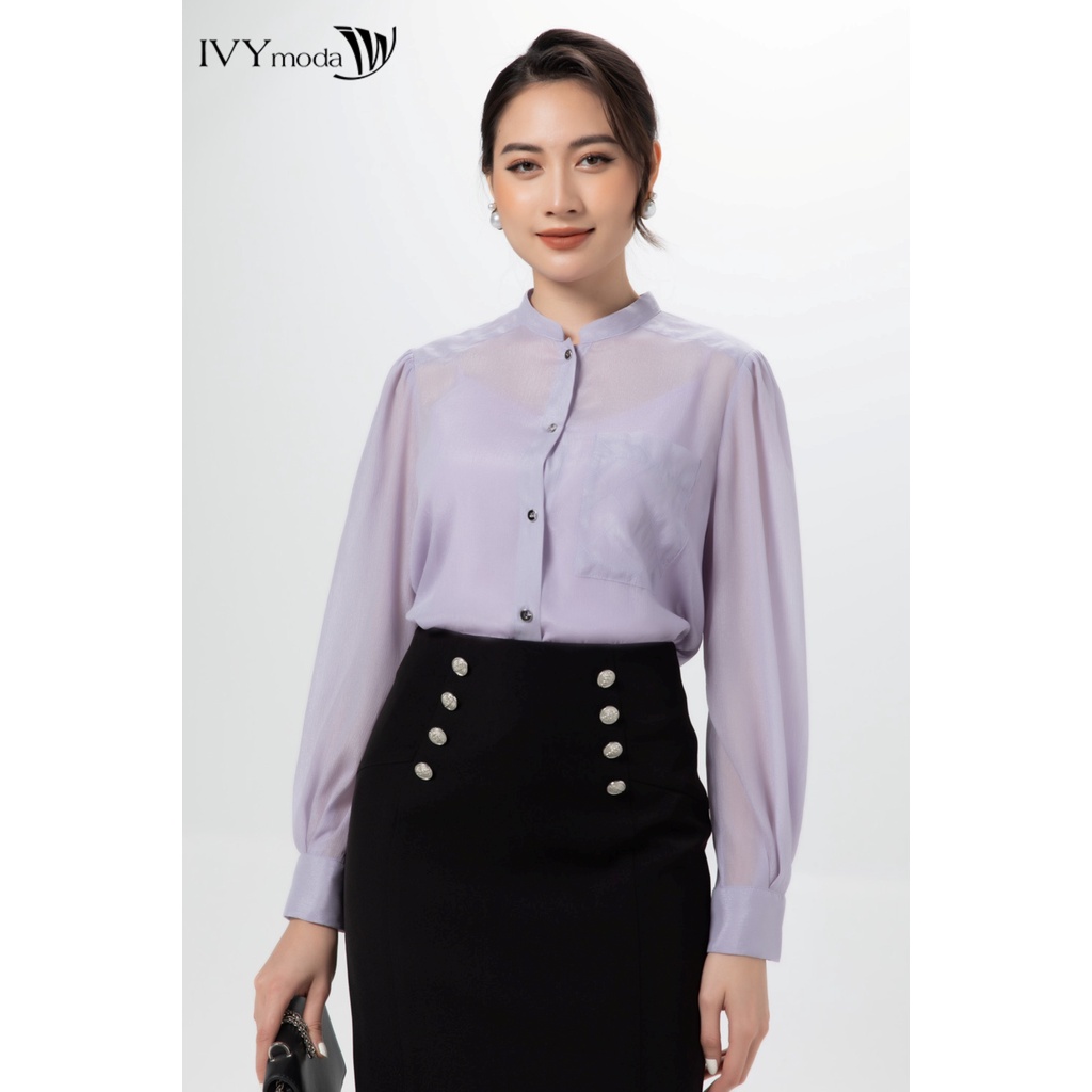 Set áo sơ mi lụa nữ IVY moda MS 17B9198