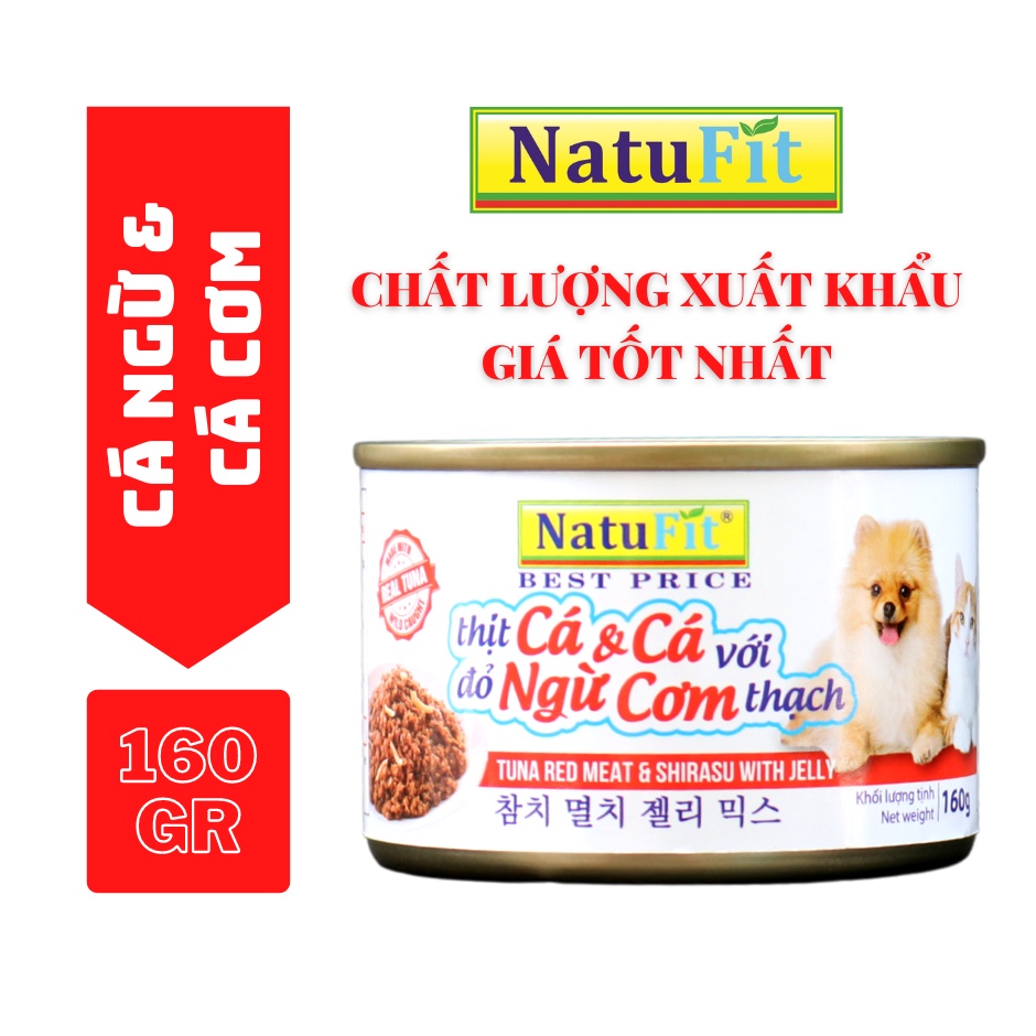 Pate thịt đỏ cá ngừ dành cho thú cưng Natufit 160g - Petemo Pet Shop