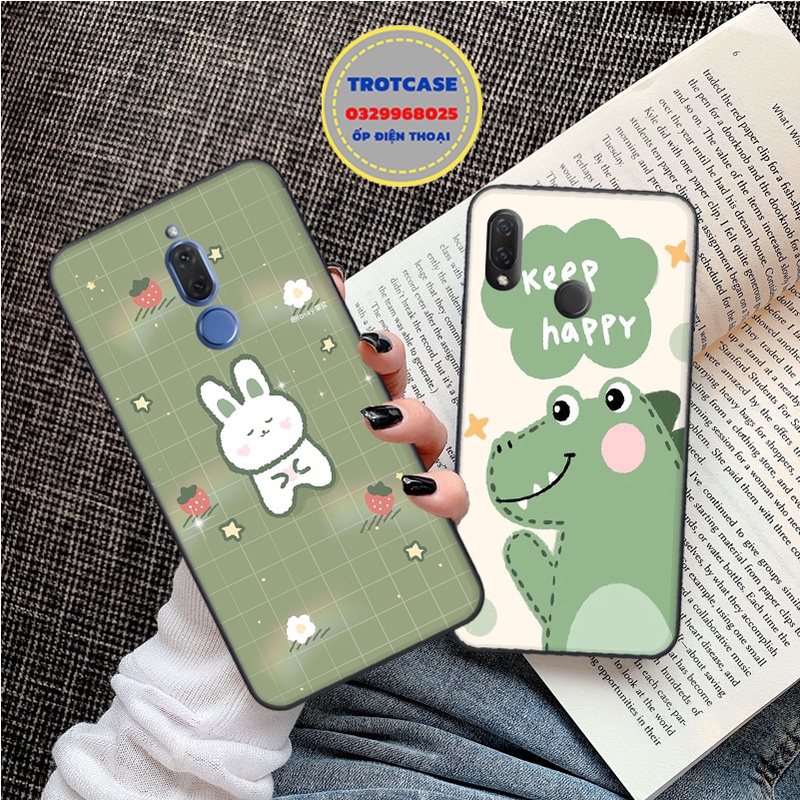 Ốp lưng điện thoại Huawei Nova 2i - Nova 3i - Nova 3e - in hình họa tiết chú khủng long xanh và thỏ xanh dễ thương