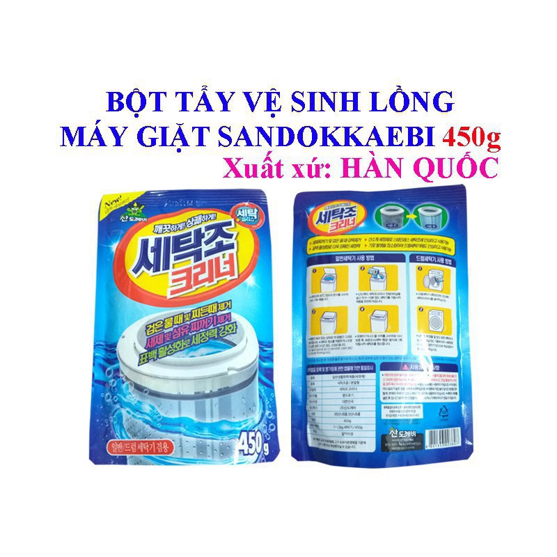 [LOẠI 1 - Nhập Khẩu] Bột tẩy vệ sinh lồng máy giặt Hàn Quốc sản xuất theo công nghệ Nhật Bản cho quần áo sạch sẽ