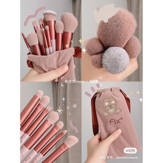 Bộ cọ trang điểm cá nhân cao cấp 13 cây Fix màu hồng Pastel