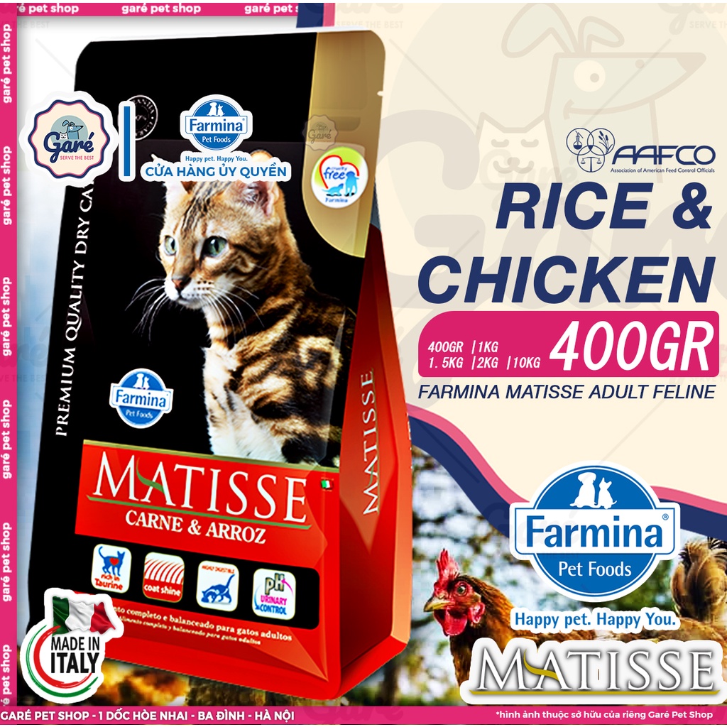 400gr - Hạt Matisse Kitten, Indoor dành cho Mèo con dưới 12 tháng tuổi và Mèo trưởng thành từ Ý Farmina Made in Italia