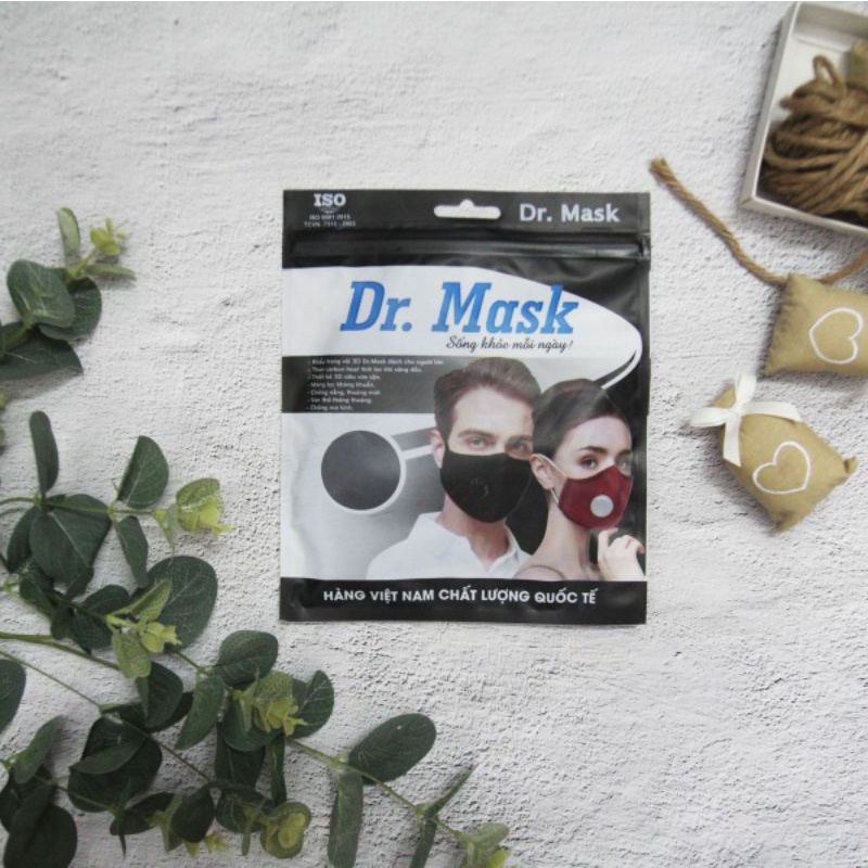 [THÙNG] KHẨU TRANG VẢI 3D NGƯỜI LỚN CÓ VAN THỞ - DR.MASK - 100 CÁI/THÙNG (GIAO MÀU NGẪU NHIÊN)