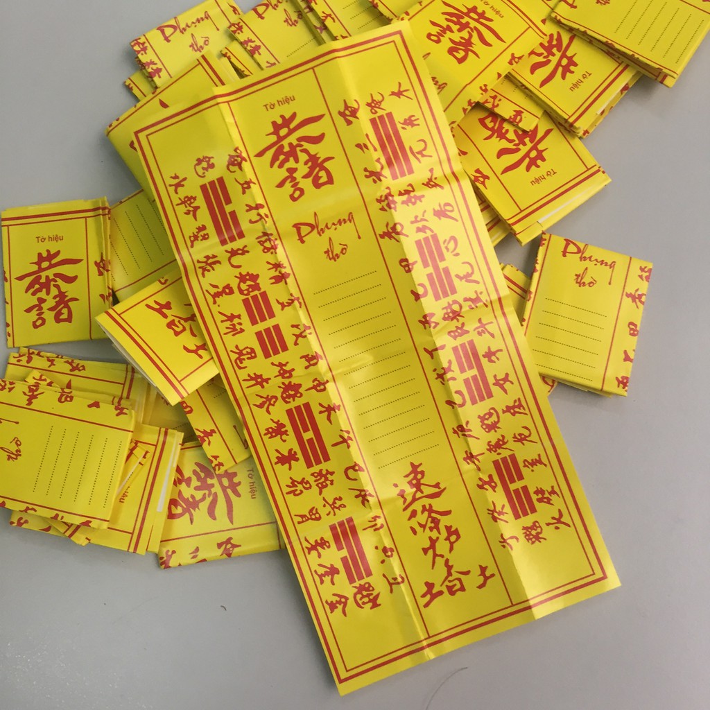 TỜ HIỆU dùng để bốc bát hương, bốc bát nhang, bỏ cùng Tro nếp và cốt thất bảo