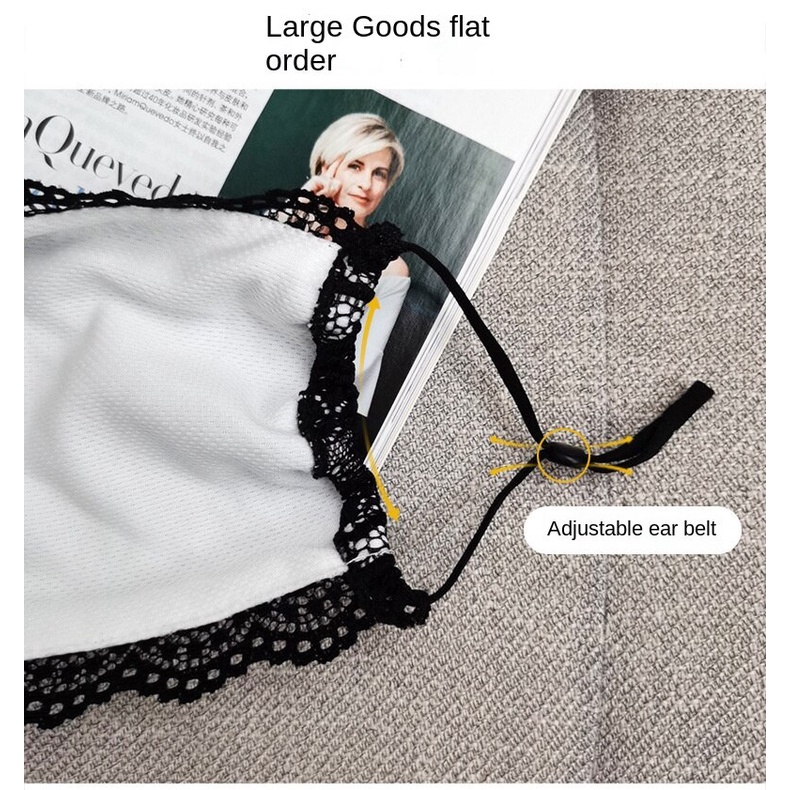 Khẩu Trang Hai Lớp Phối Ren Mỏng Thoáng Khí Thời Trang Mùa Hè Cho Nữ