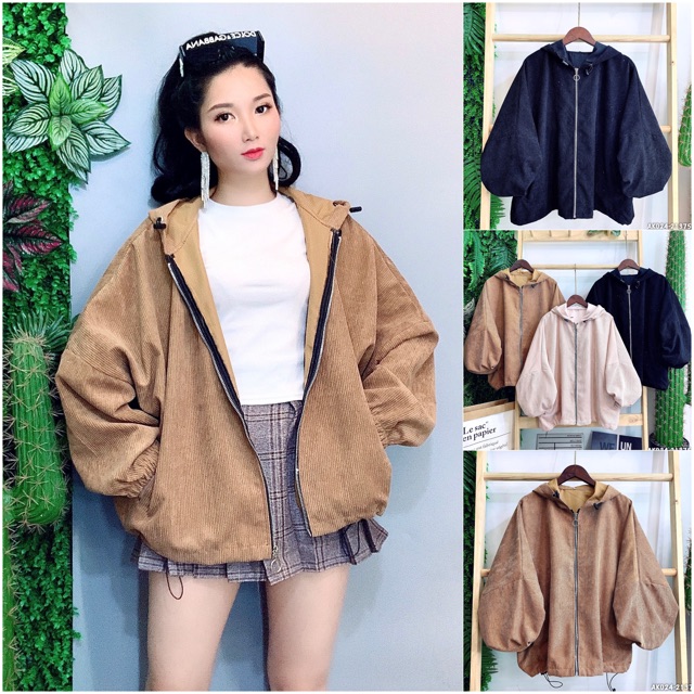 🌈𝐆𝐈𝐀́ 𝐗𝐔̛𝐎̛̉𝐍𝐆💢024 Áo Khoác Kaki Nhung Nữ Mẫu Rộng Cánh Dơi