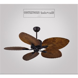 Quạt Trần Lá Cây Cánh Xoè Đẹp, Lõi Đồng, Có Điều Khiển Nhiều Tốc Độ Quạt [ Bảo Hành 5 năm ].