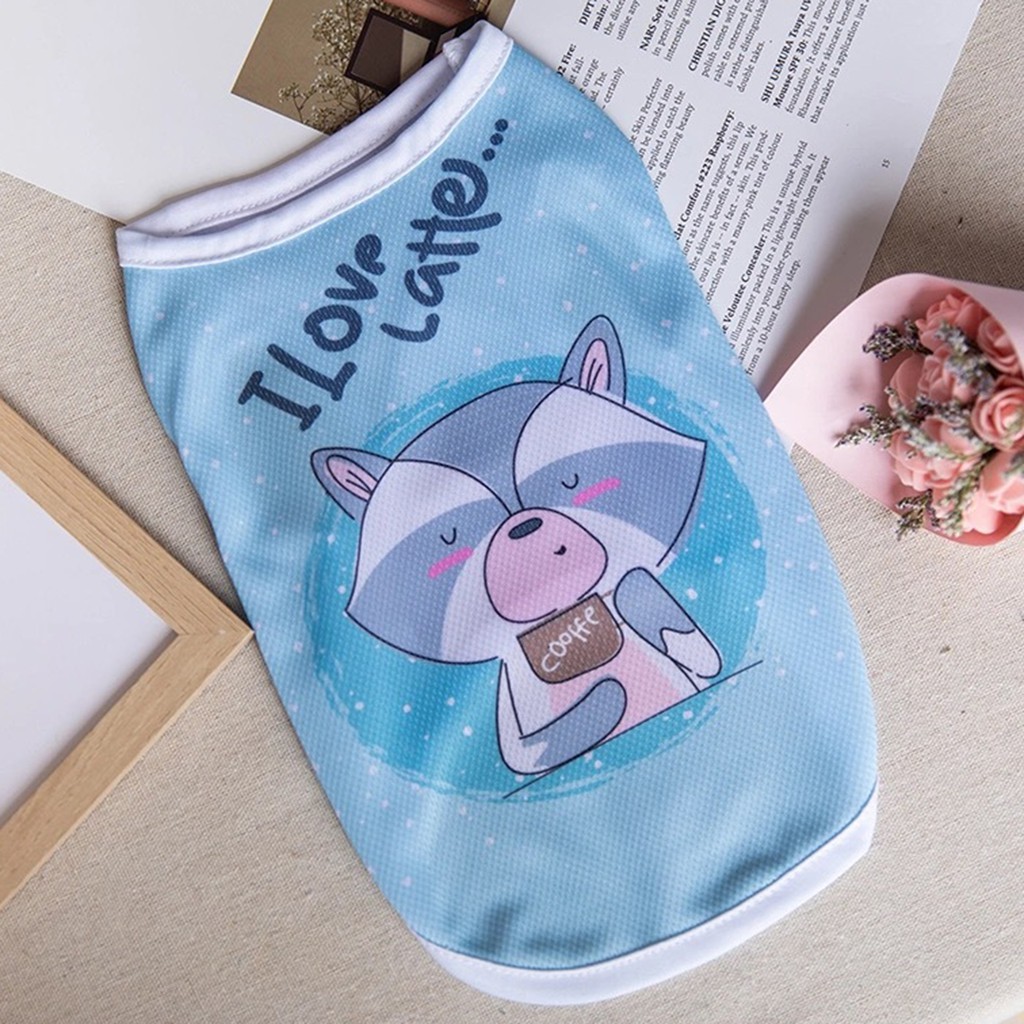 Áo thoáng khí in hình thú vật hoạt hình cho thú cưng