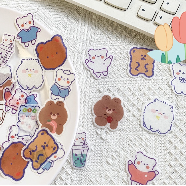 Set 40 Miếng Dán Hoạt Hình Sáng Tạo Trang Trí Sổ Tay