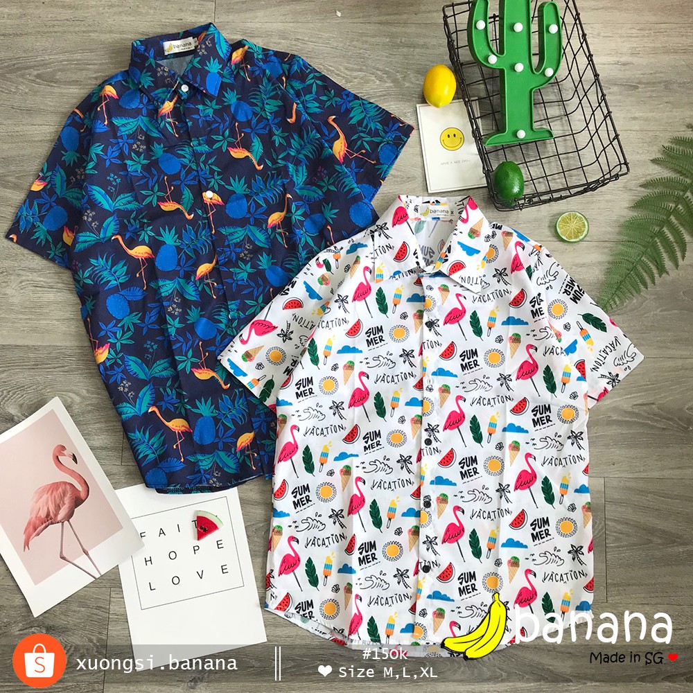 [Banana]- Áo sơ mi hạc (M, L, XL)