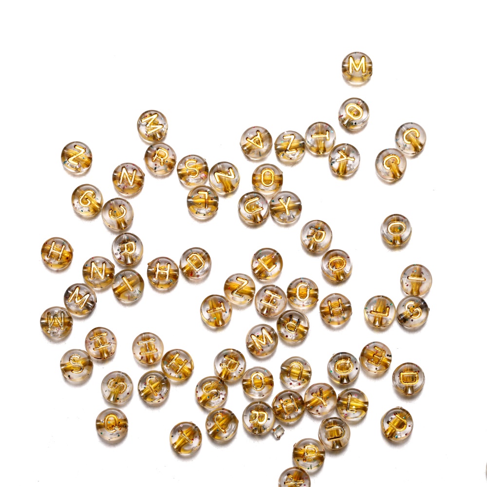 Set 100 hạt xỏ lỗ 4 * 7mm A-Z dùng làm vòng tay/ vòng cổ