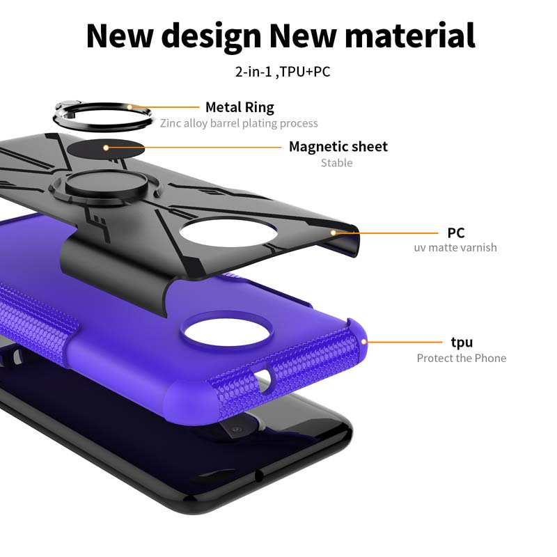 Ốp Điện Thoại PC + TPU Silicone Có Giá Đỡ Từ Tính Cho Nokia C10 C20 C30