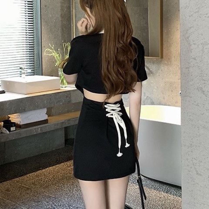 Đầm polo Ôm Dáng Hở Eo Thời Trang Mùa Hè Quyến Rũ Cho Nữ