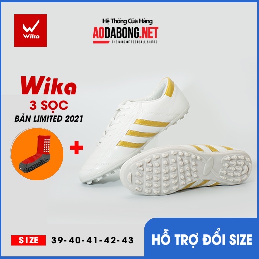 Giầy bóng đá phủi WIKA 3 sọc CT3 chính hãng đế thấp TF