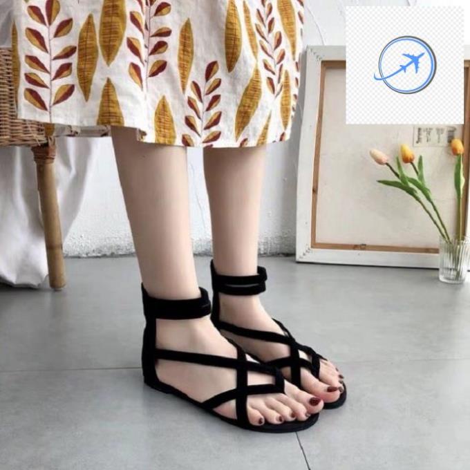 👘 🔥BIGSIZE 39🔥✨hàng Quảng Châu✨ Giày Sandal Chiến Binh Cao Cổ Dây Kéo Xỏ Ngón 🔥FREESHIP🔥 giá rẻ đẹp size lớn 👘