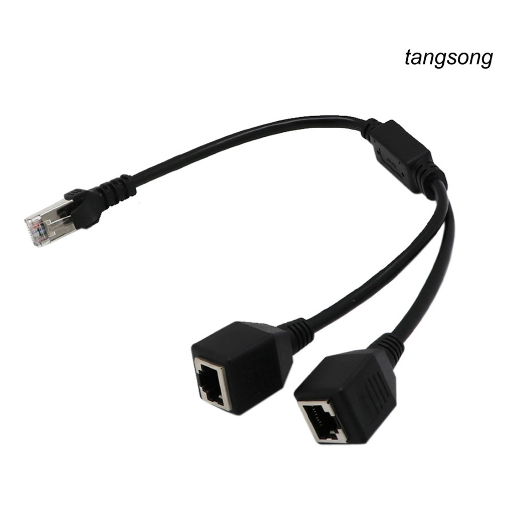 Dây Cáp Nối Mạng Cổng Ts-Rj45 Male Sang 2 Female 2 Trong 1 Tiện Dụng