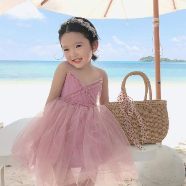 Đầm công chúa 2 dây Quảng Châu