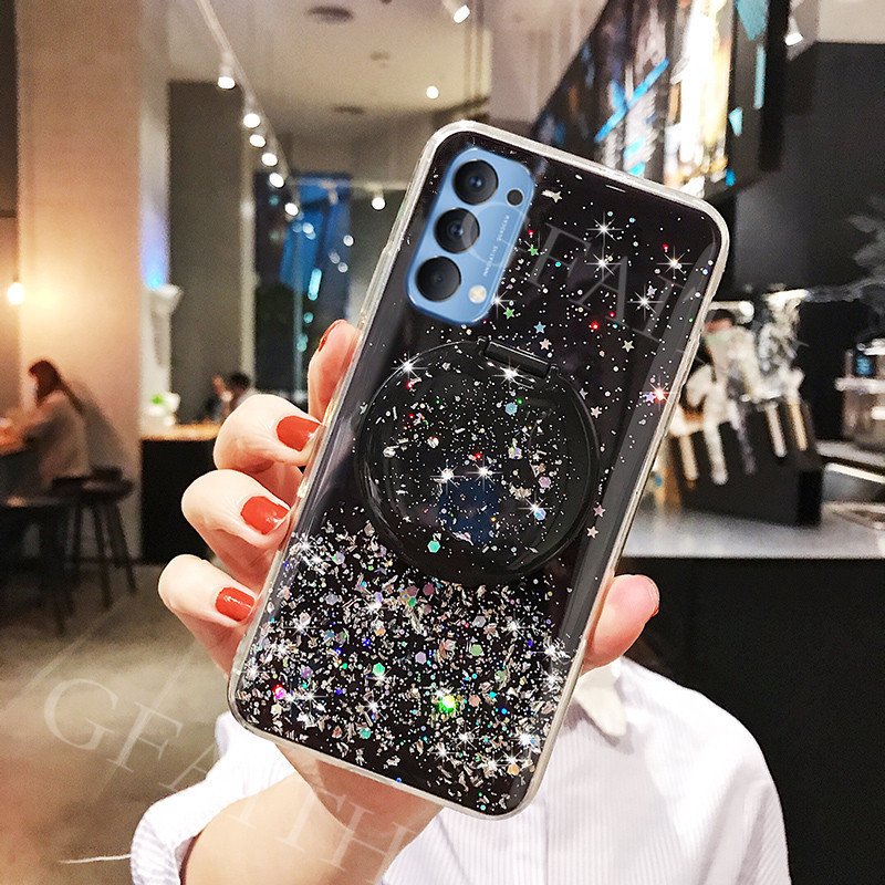 Mới Ốp Điện Thoại Tpu Dẻo Họa Tiết Ngôi Sao Lấp Lánh Thời Trang Kèm Giá Đỡ Cho Oppo Reno 4 Pro 4g Reno 4 2020 | BigBuy360 - bigbuy360.vn