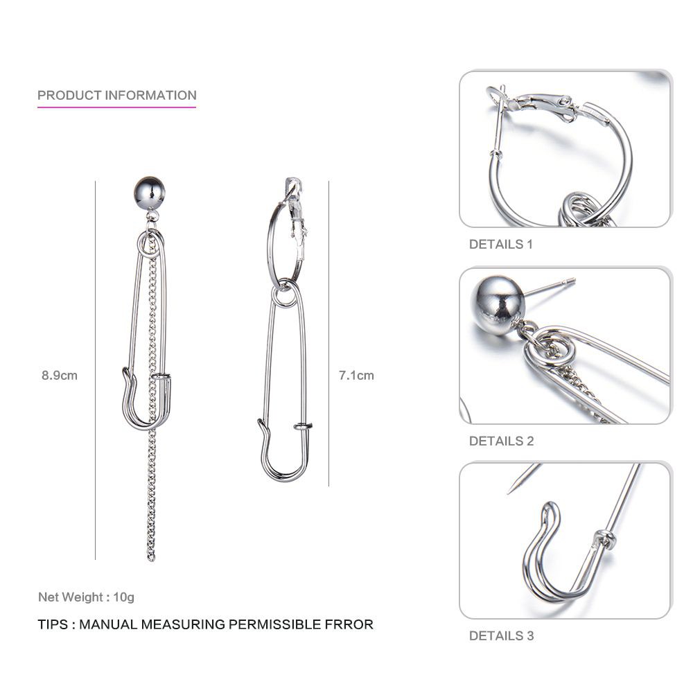 Bông tai chuỗi hình kẹp ghim độc đáo cho phái nữ