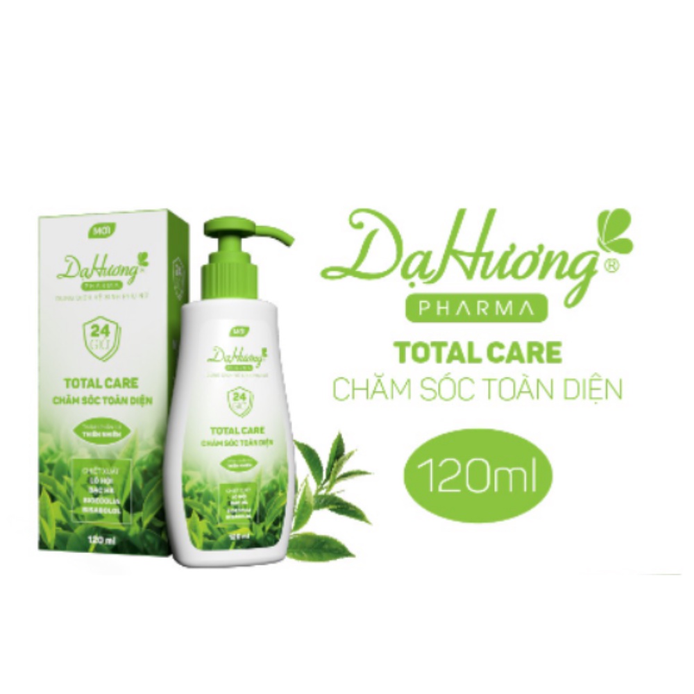 Dung dịch vệ sinh phụ nữ Dạ Hương Pharma 120ml Sáng hồng tươi trẻ, tự tin hấp dẫn và chăm sóc toàn diện( thế hệ mới)