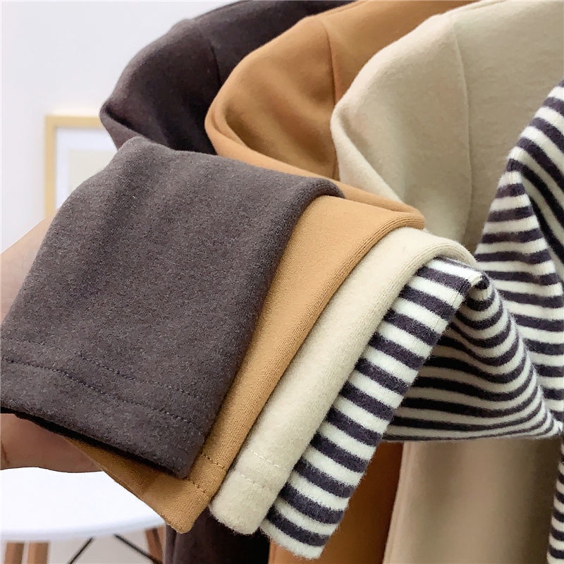[Hàng Mới Về] Áo Thun Cotton Tay Dài Màu Trơn Phong Cách Hàn Quốc Cho Bé Gái