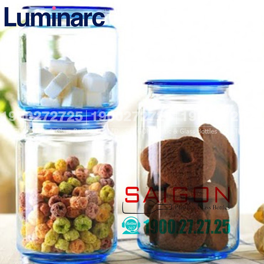 Hũ Gia Vị Thủy Tinh Luminarc Rondo Ice Bluce | Nhiều Dung Tích , Thủy Tinh Cao Cấp