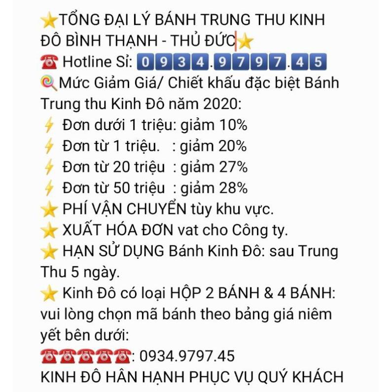 HTN86 - MS GIẢM 28% Bánh Trung Thu Kinh Đô TRĂNG VÀNG PHA LÊ VẠN PHÚC XANH