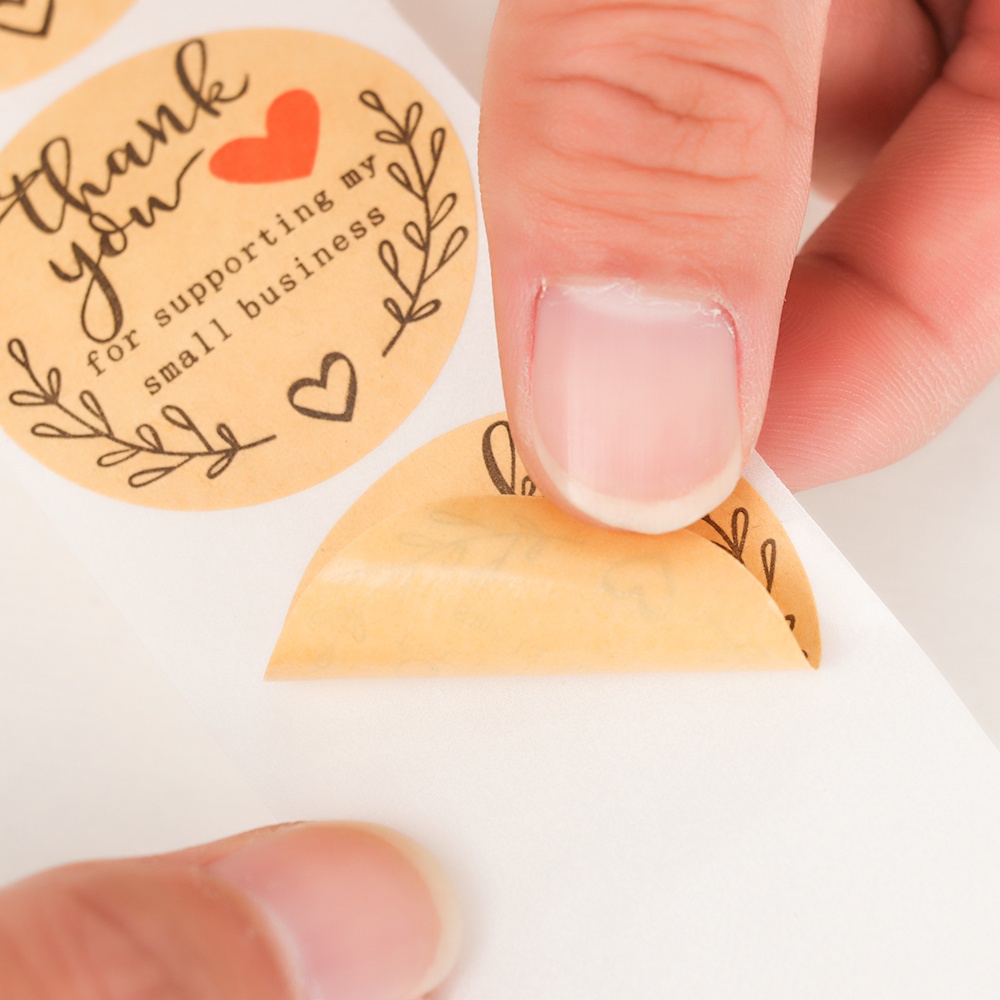 Cuộn 500 Miếng dán in chữ Thank You trang trí túi đựng bánh độc đáo