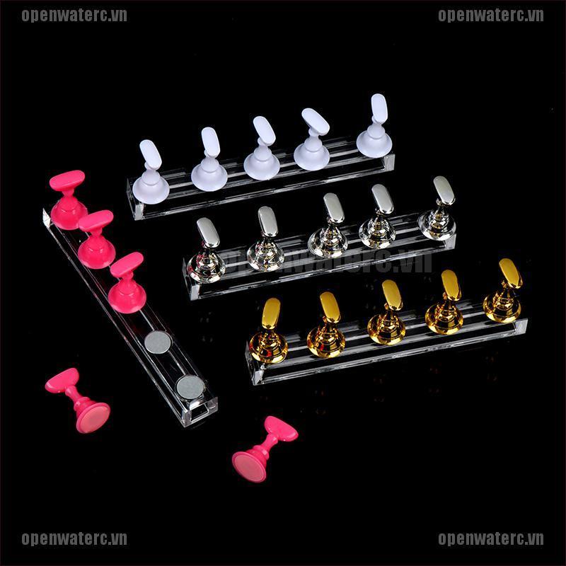 1 Bộ Móng Tay Giả Có Giá Đỡ Trưng Bày Bằng Hợp Kim